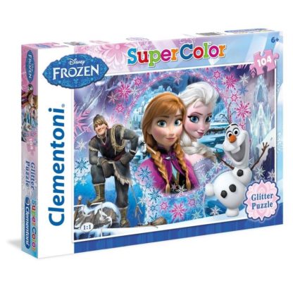Puzzle Supercolor Glitter 104 dílků Ledové království