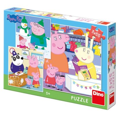 Puzzle 3x55 dílků Peppa pig: Veselé odpoledne